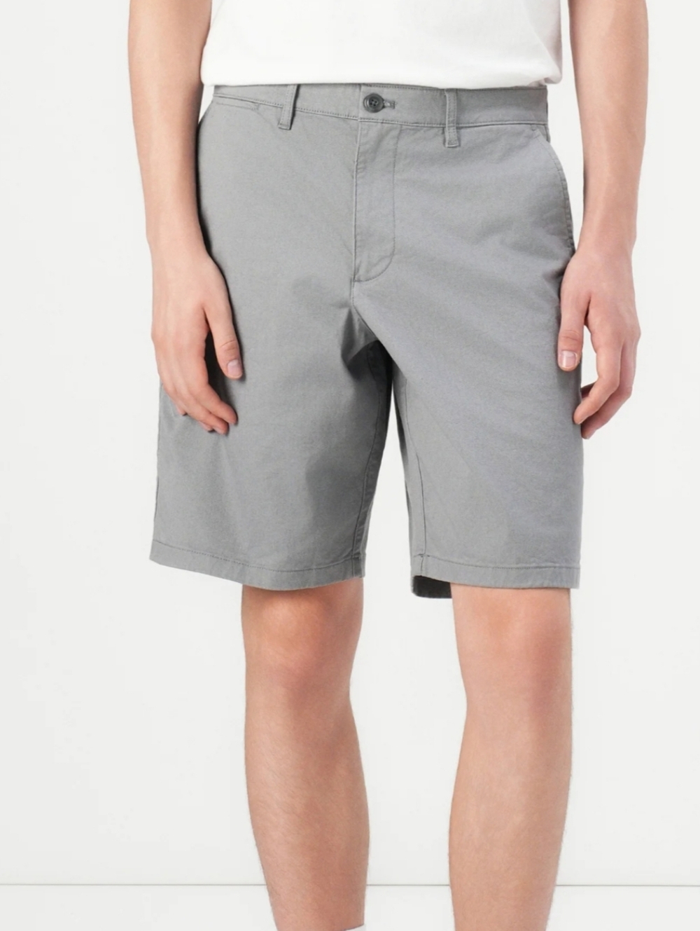 GAP Mens 12" Vintage Shorts Flat Front in Pilot Grey - Cotton Blend Mens Size 32
